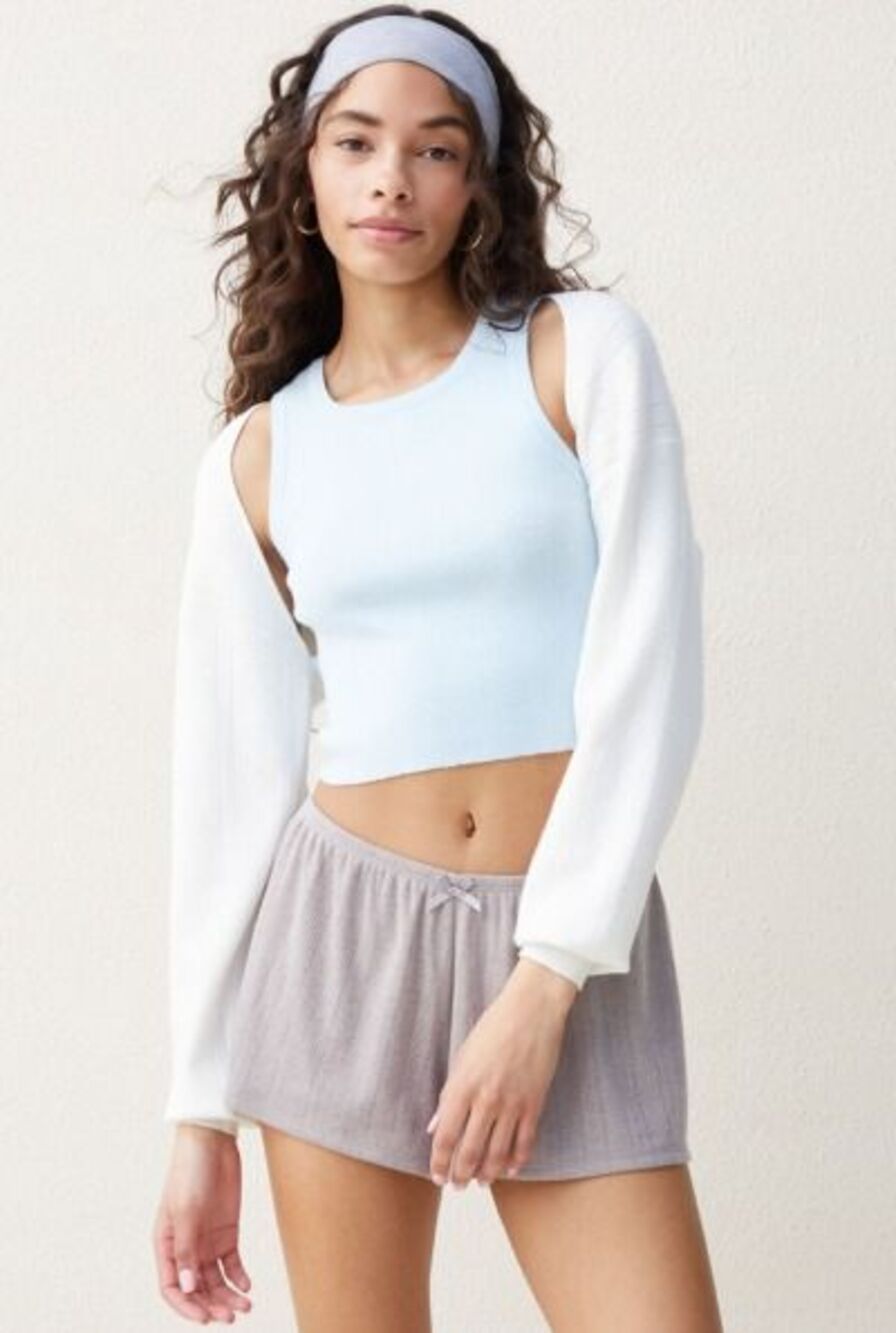 Pacsun White Pointelle Bolero Shrug